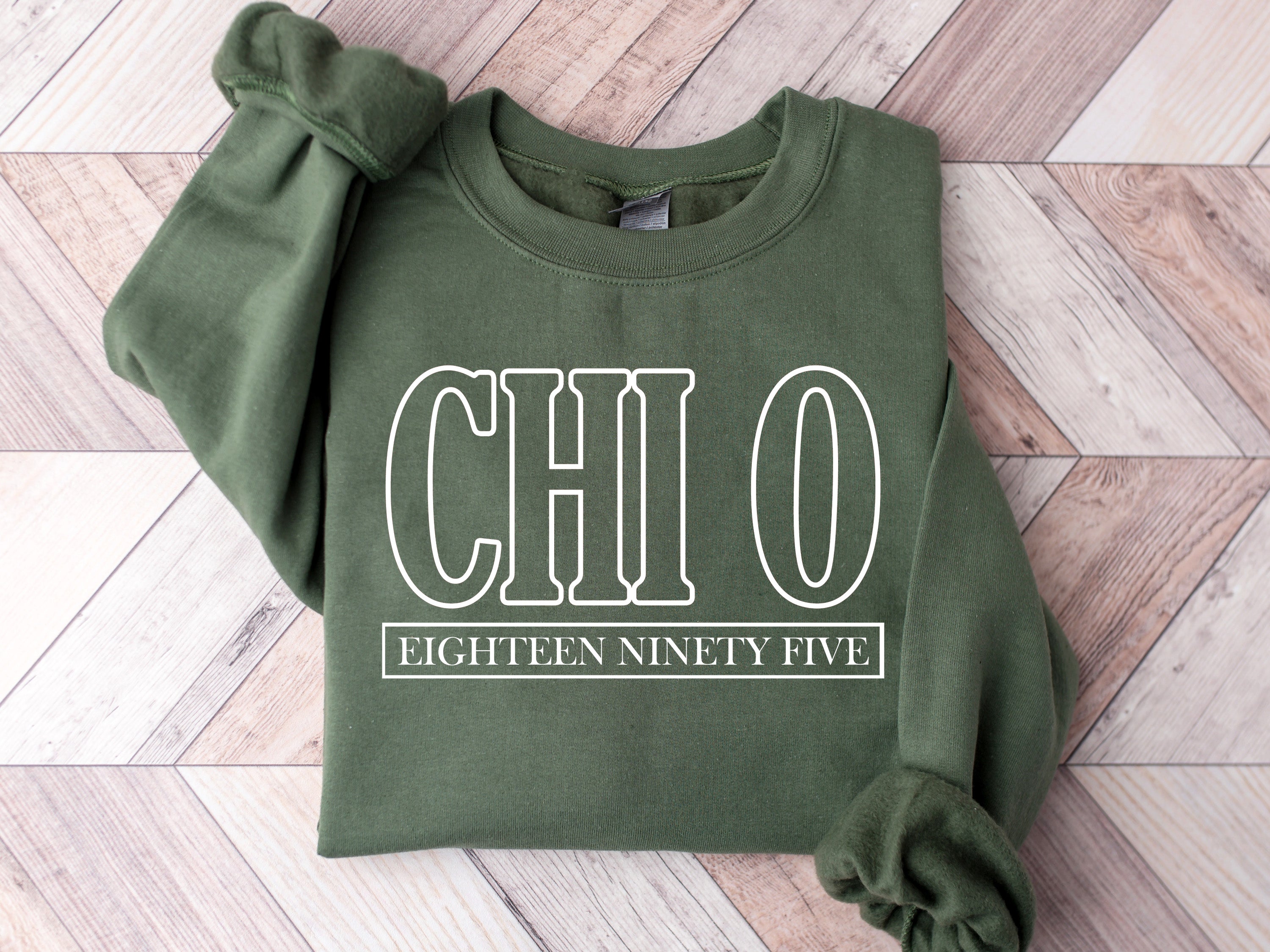 Chi O Creations Stencil Stacked Sorority Sweatshirt _ 2143g