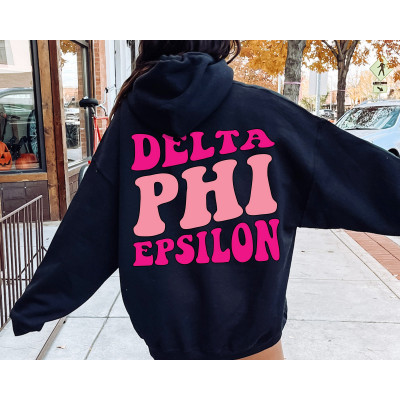 Delta Phi Epsilon Yin-Yang Surf Sorority Hoodie Mineral Wash Tie Dye orders | Greek Life Sweatshirt | DPhiE comfy hoodie