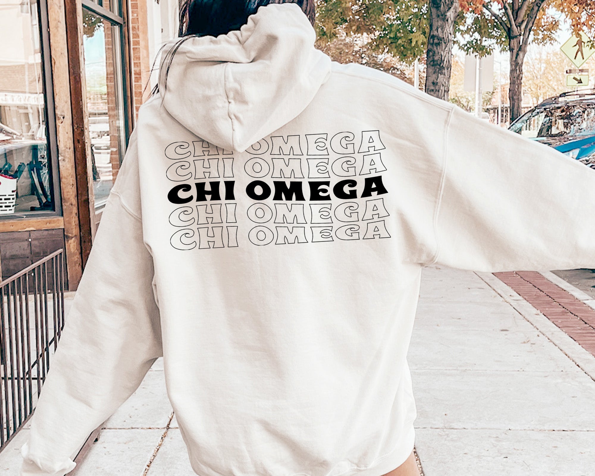 Chi O Creations Wavy Letters Sorority Hoodie _ 33407g