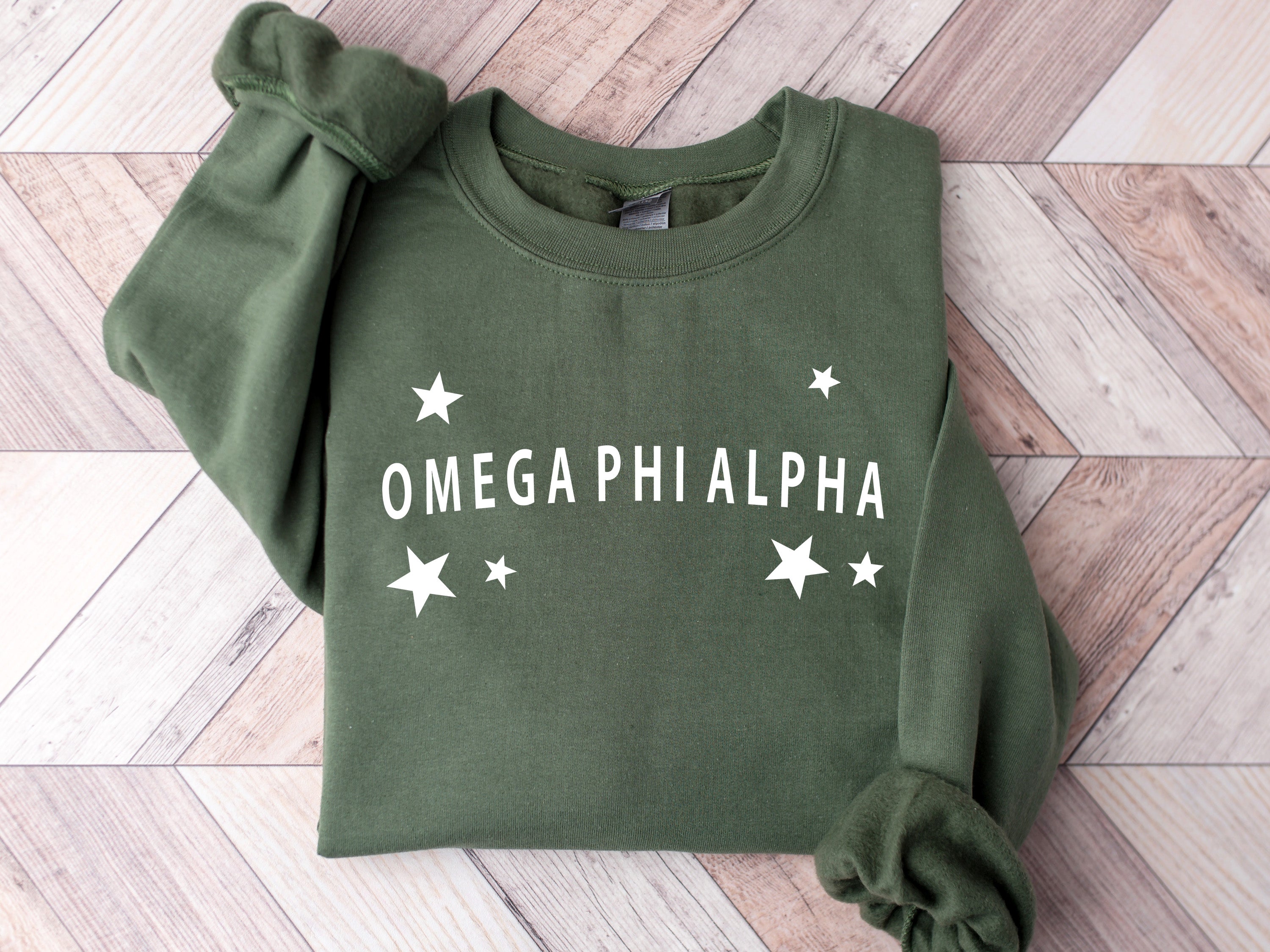 Shop OPhiA Arched Star Sorority Sweatshirt 3709g