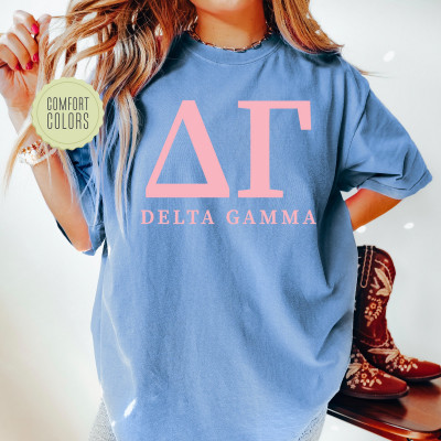 Delta Gamma Sorority Greek Letters and Name Canvas Tote – Sockprints