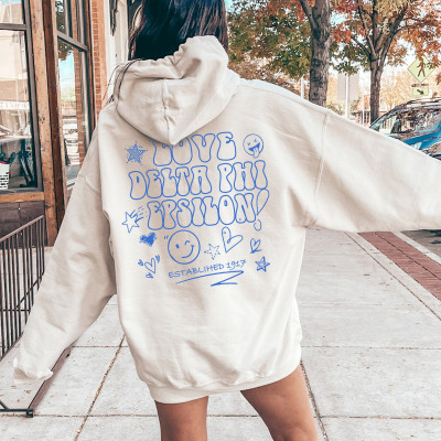 Delta Phi Epsilon Yin-Yang Surf Sorority Hoodie Mineral Wash order Tie Dye | Greek Life Sweatshirt | DPhiE comfy hoodie