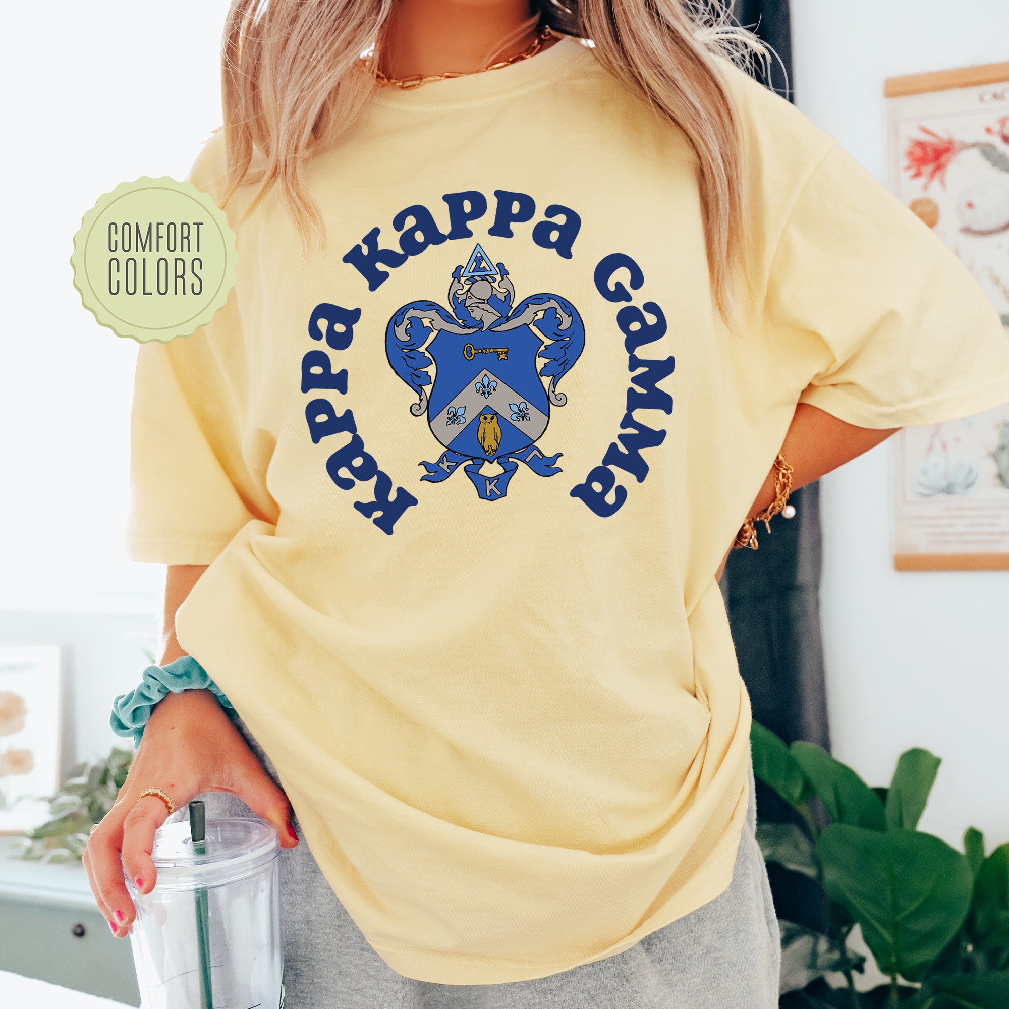 Kappa Kappa Gamma Crest Legacy Comfort Colors Sorority T shirt 17352g