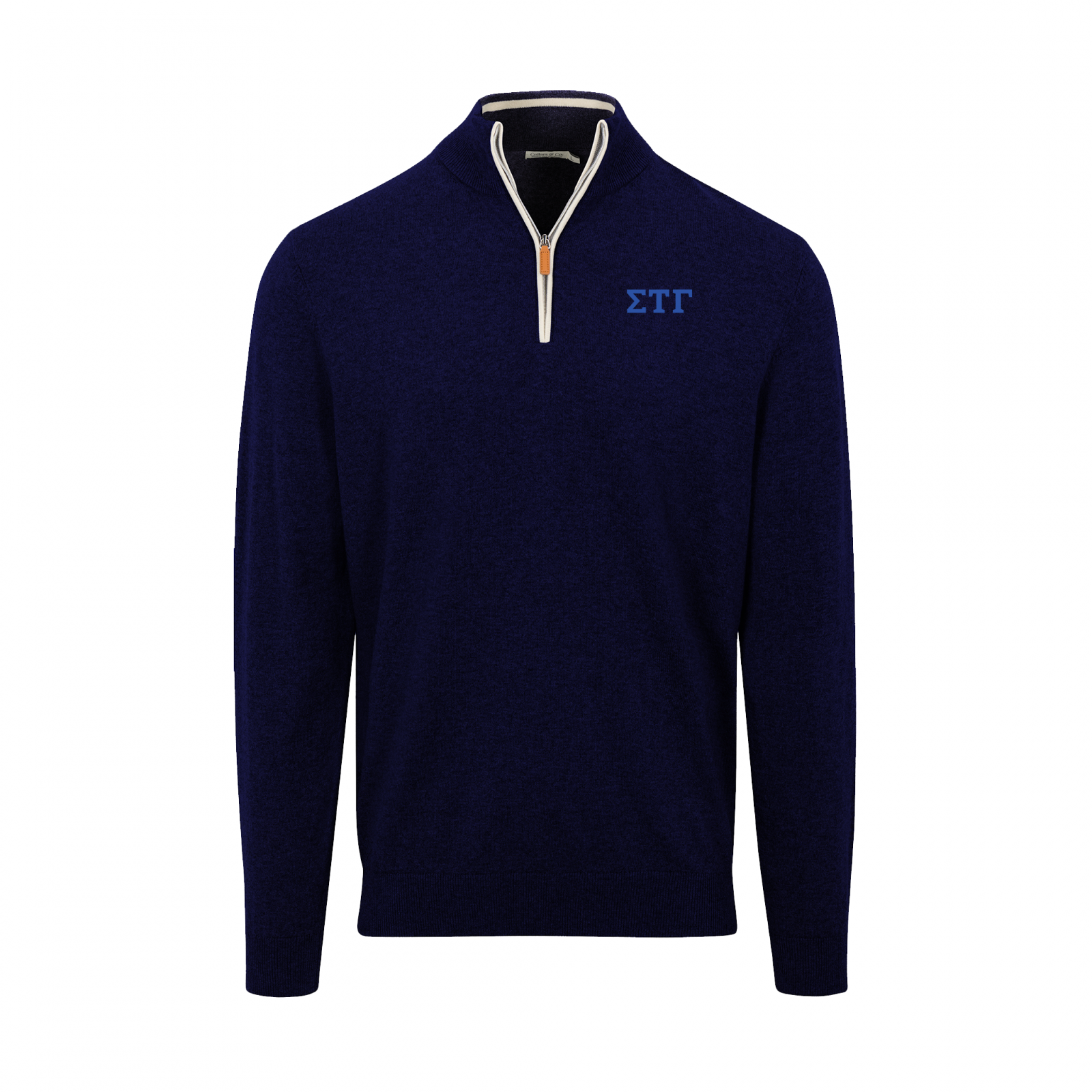 Sig Tau Marketplace Navy with White Trim Luxury Touch Cotton and