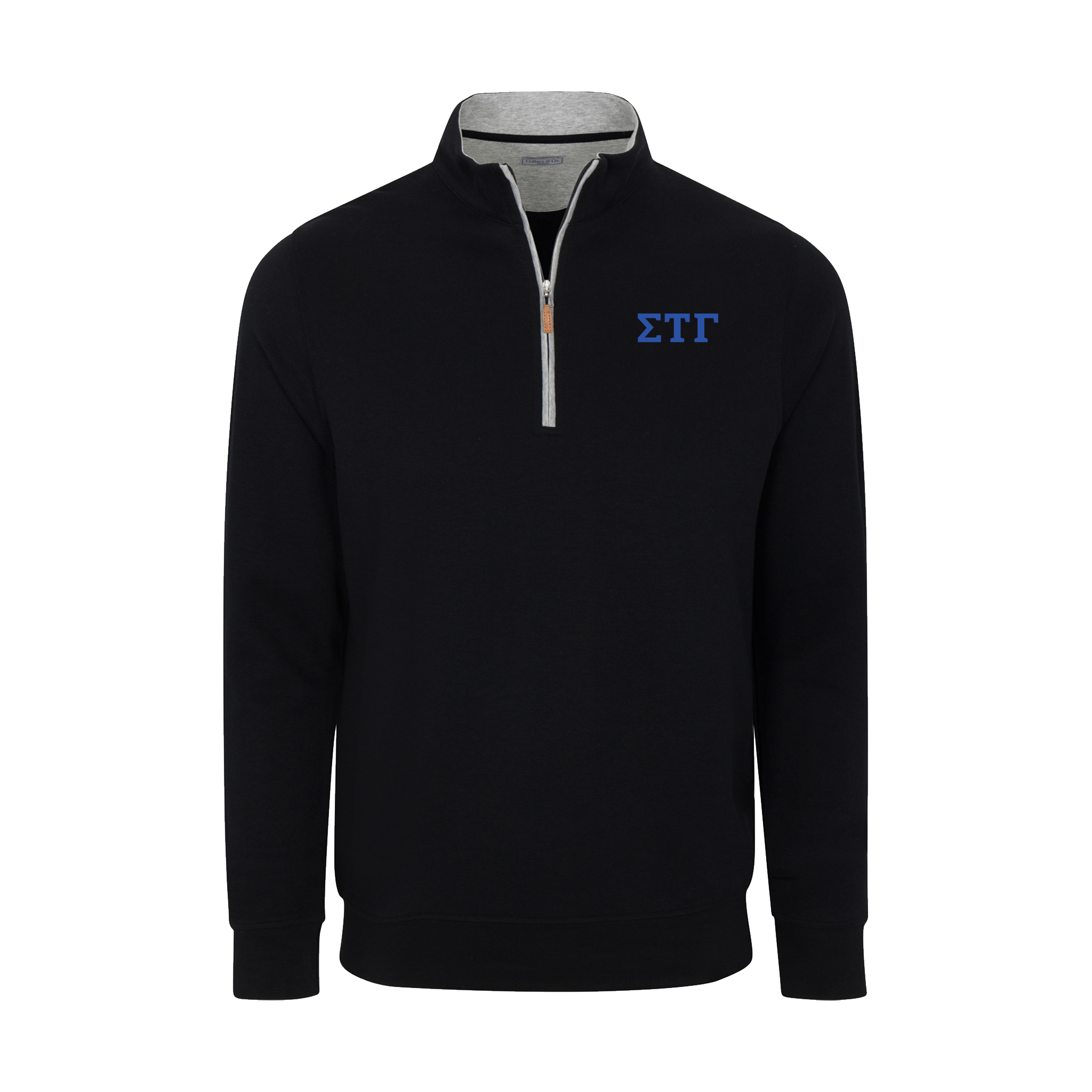 Sig Tau Marketplace Black Heather Cloud Cotton Quarter Zip Pullover