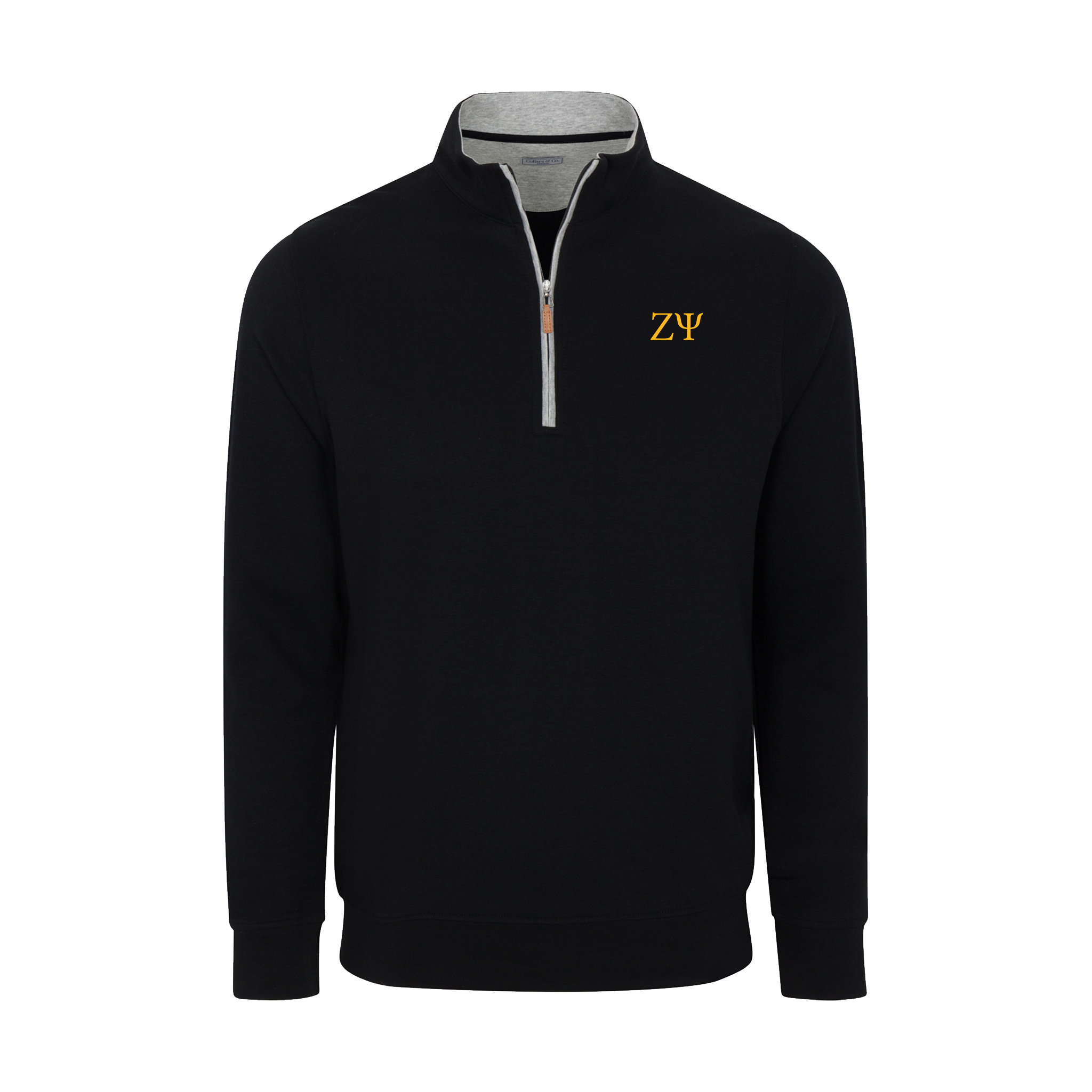 Shop Zeta Psi Black Heather Cloud Cotton Quarter Zip Pullover